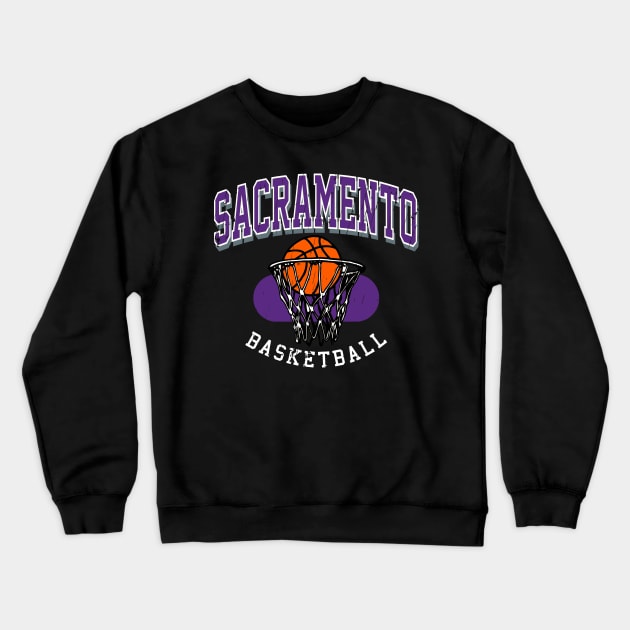 Vintage Sacramento Basketball Crewneck Sweatshirt by funandgames